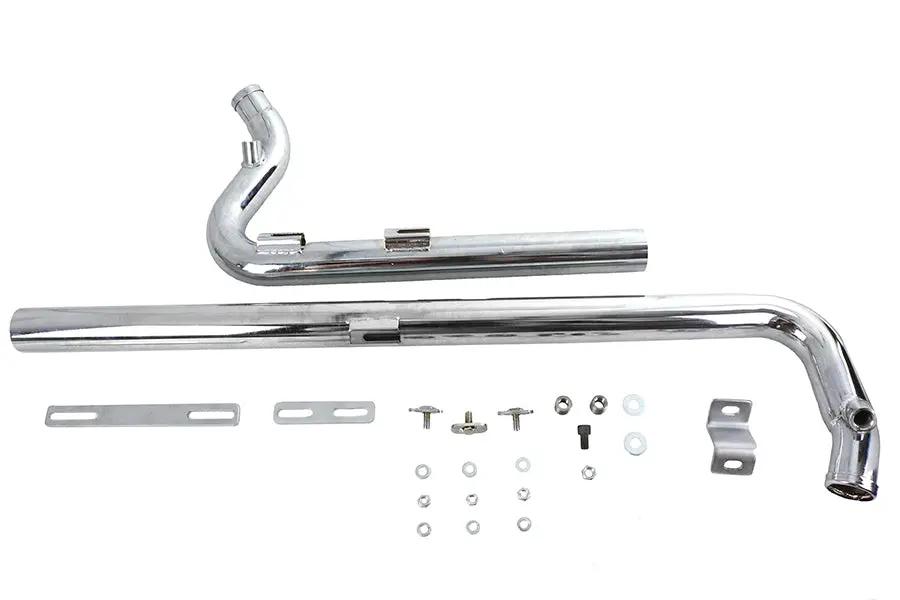 V-Twin Exhaust Drag Pipe Set Chrome Shotgun Style for Harley Davidson FXST (2007-2016) by V-Twin