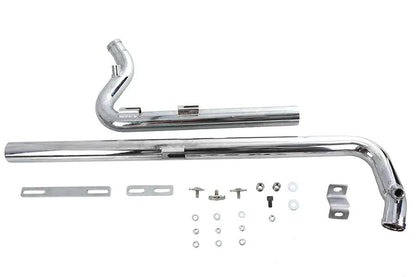 V-Twin Exhaust Drag Pipe Set Chrome Shotgun Style for Harley Davidson FXST (2007-2016) by V-Twin