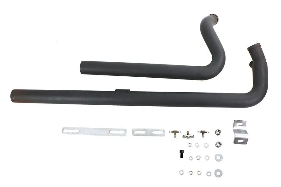 V-Twin Exhaust Drag Pipe Set Black Shotgun Style for Harley Davidson FXST by V-Twin