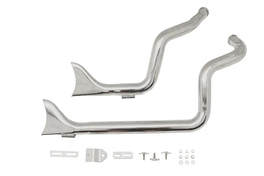 V-Twin XL Staggered Fishtail Exhaust System Chrome for Harley Davidson XL (1986-1995) by V-Twin