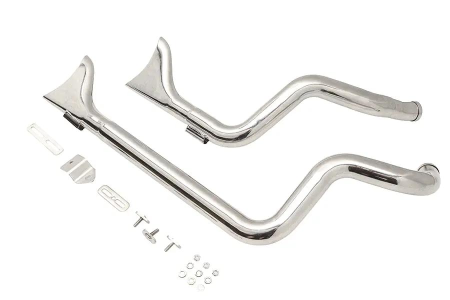 V-Twin XL Staggered Fishtail Exhaust System Chrome for Harley Davidson XL (1986-1995) by V-Twin