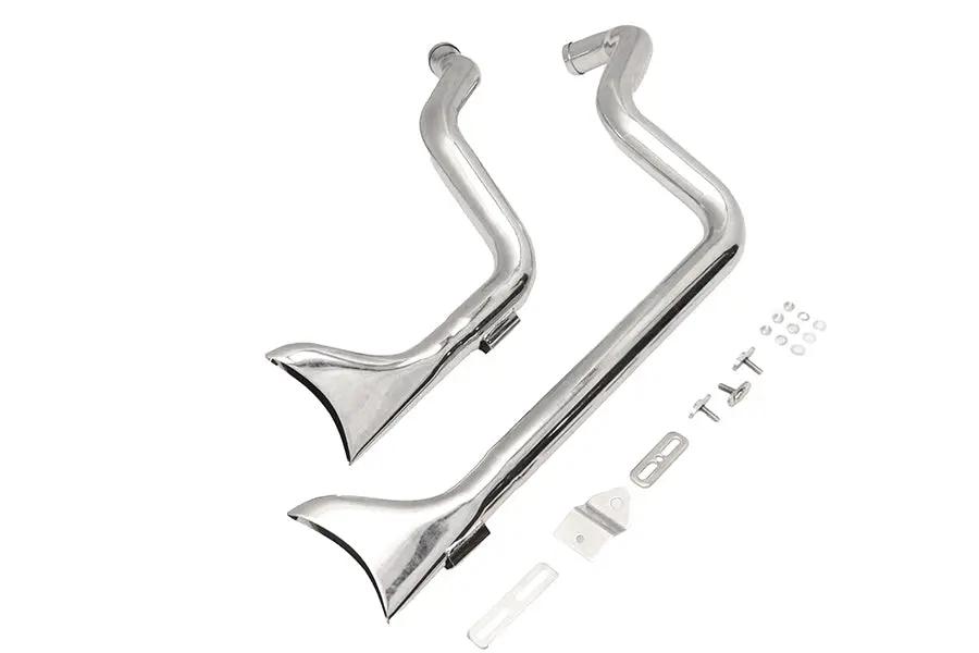 V-Twin XL Staggered Fishtail Exhaust System Chrome for Harley Davidson XL (1986-1995) by V-Twin