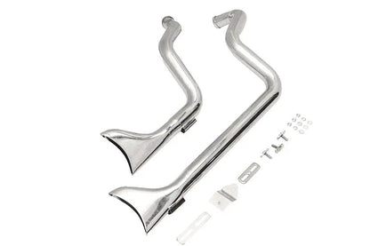 V-Twin XL Staggered Fishtail Exhaust System Chrome for Harley Davidson XL (1986-1995) by V-Twin