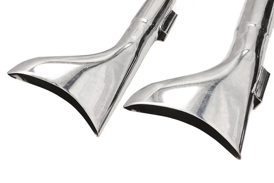 V-Twin XL Staggered Fishtail Exhaust System Chrome for Harley Davidson XL (1986-1995) by V-Twin