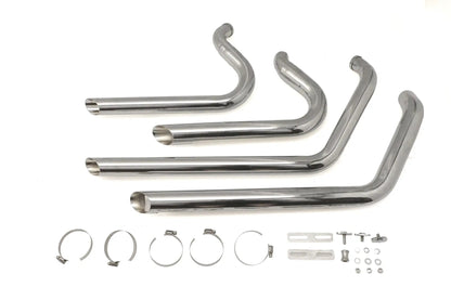 V-Twin Exhaust Drag Pipe Set Short Shots Chrome for Harley Davidson FXST by V-Twin