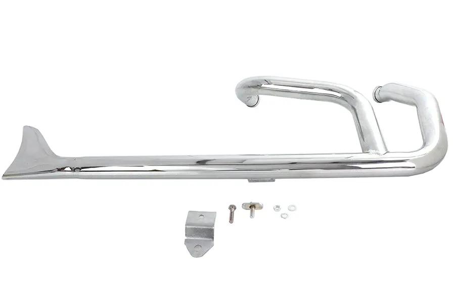 Wyatt Gatling 2:1 Fishtail Exhaust Header Pipe - Chrome Finish for Harley Davidson XL (1985-1994) by Wyatt Gatling