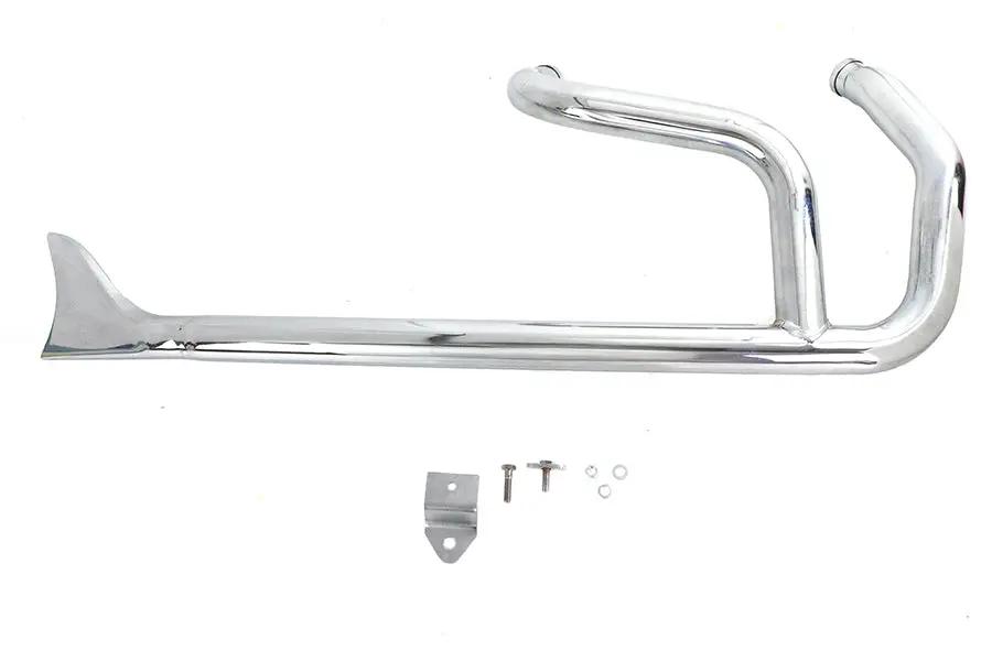 Wyatt Gatling 2:1 Fishtail Exhaust Header Pipe - Chrome Finish for Harley Davidson XL (1985-1994) by Wyatt Gatling