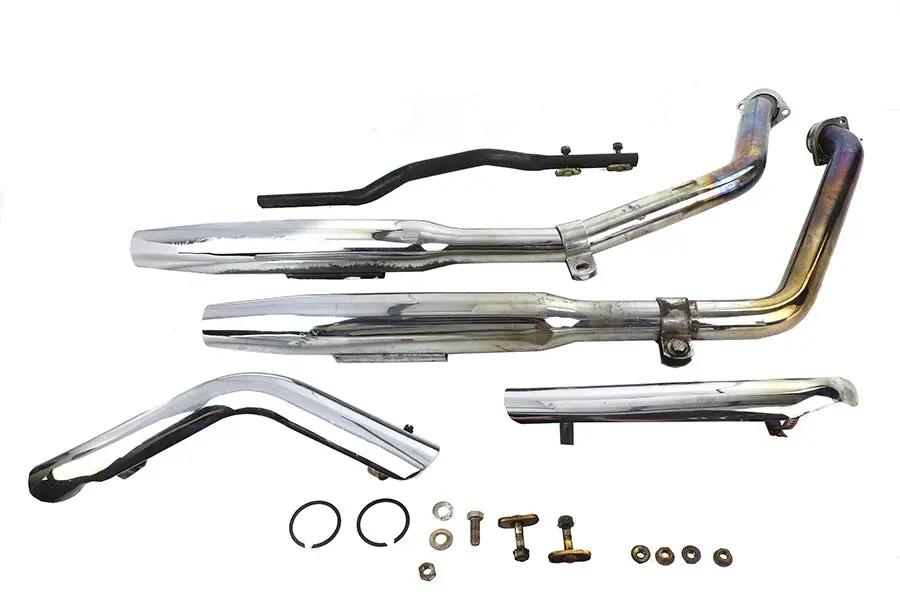V-Twin FXR Muffler Pipe Set Evolution with Chrome Finish for Harley Davidson FXR Models by V-Twin