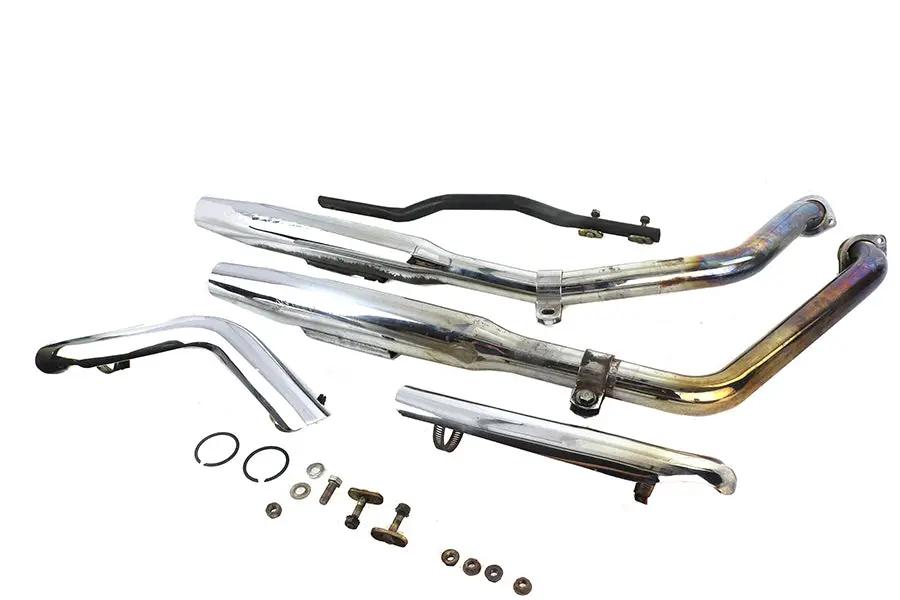 V-Twin FXR Muffler Pipe Set Evolution with Chrome Finish for Harley Davidson FXR Models by V-Twin