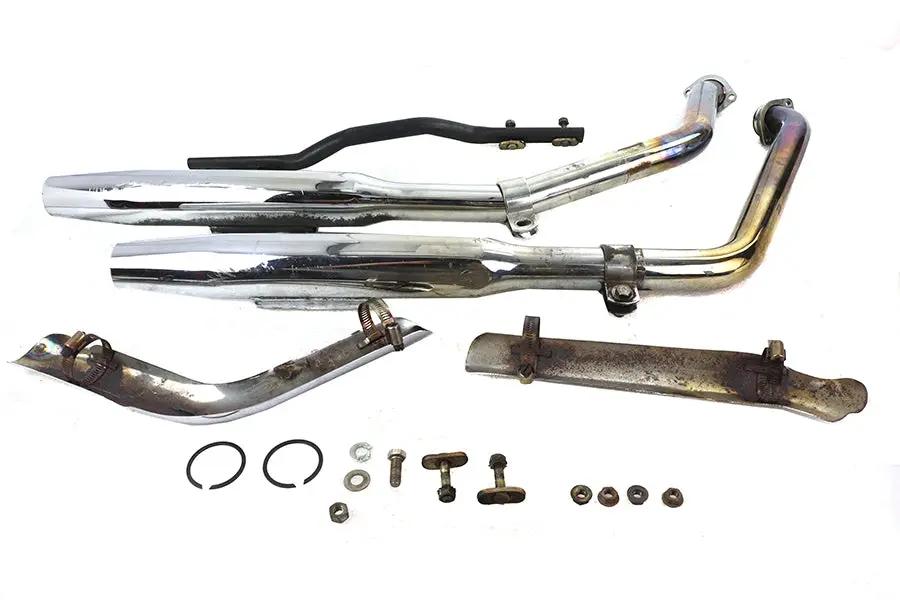V-Twin FXR Muffler Pipe Set Evolution with Chrome Finish for Harley Davidson FXR Models by V-Twin
