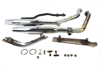 V-Twin FXR Muffler Pipe Set Evolution with Chrome Finish for Harley Davidson FXR Models by V-Twin