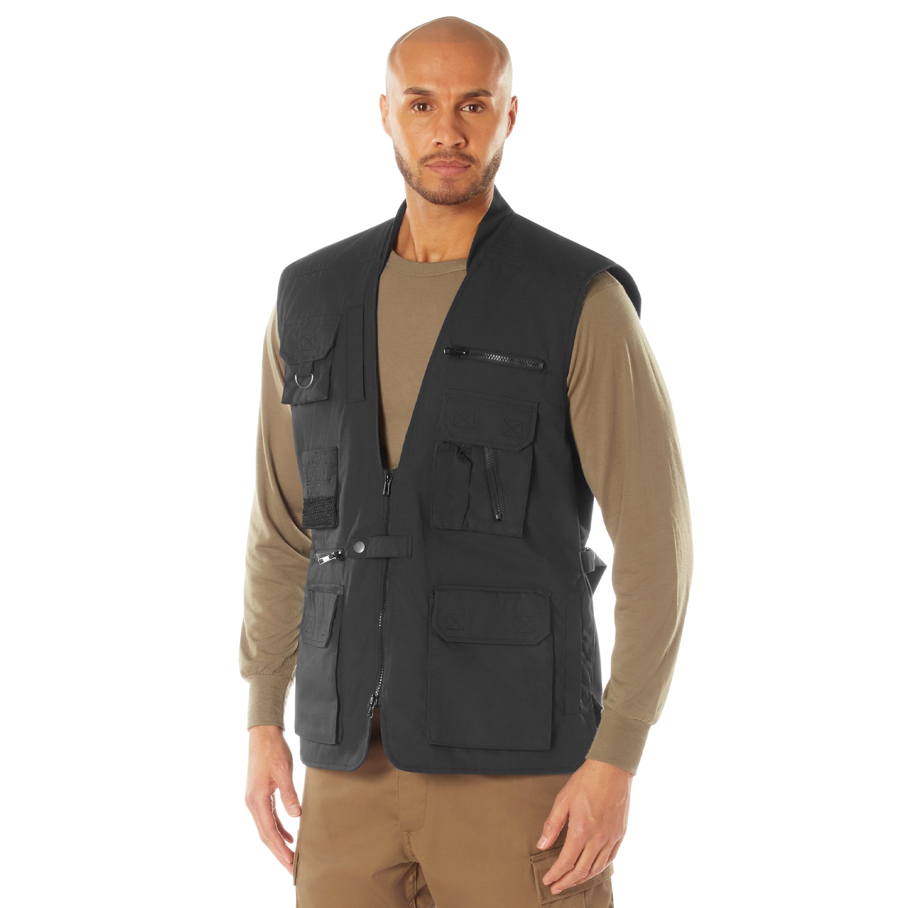 Rothco Plainclothes Concealed Carry Vest Black Size Large - Discreet EDC Gear with Multiple Pockets