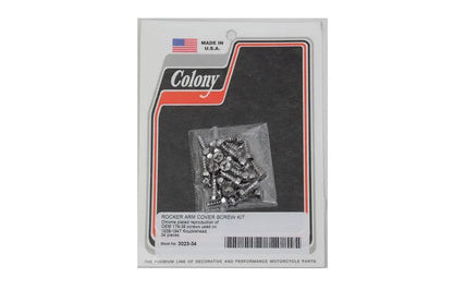 Colony Rocker Arm Cover Screw Kit Chrome for Harley Davidson FL and EL Models by Colony