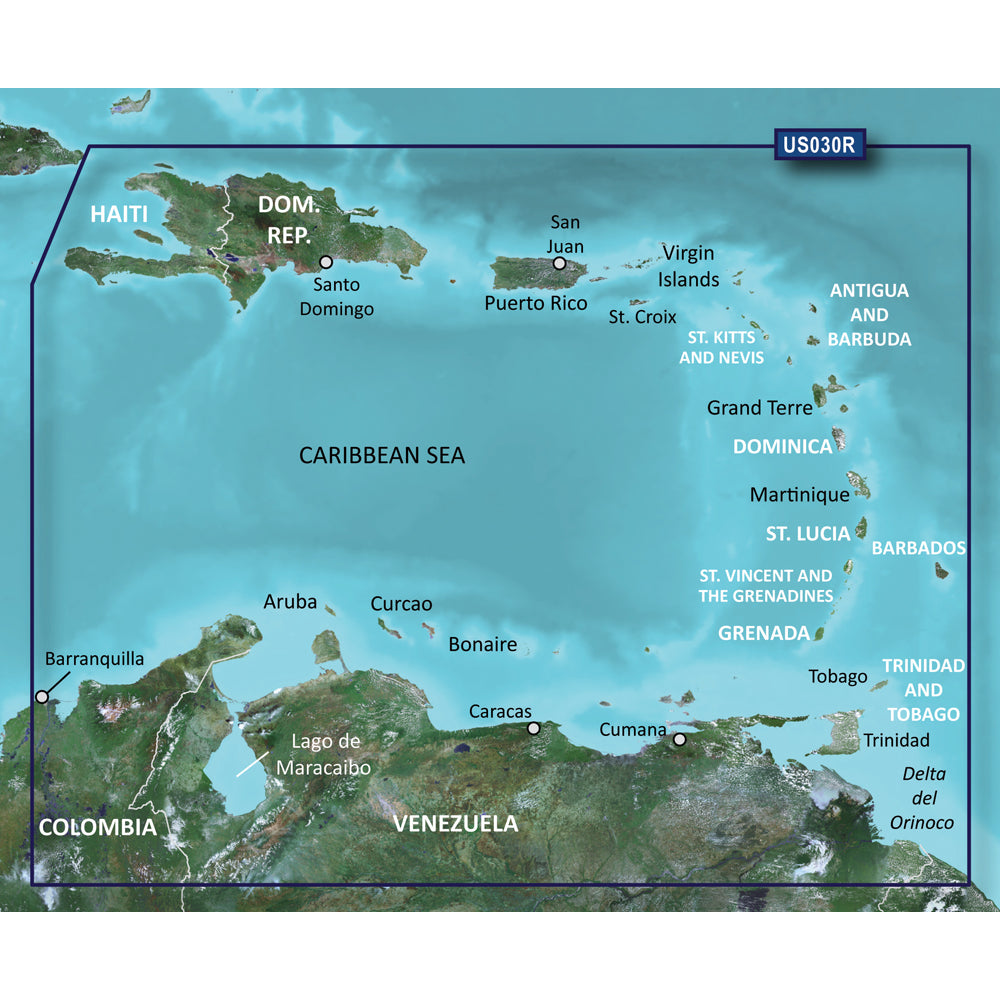 Garmin BlueChart g3 Vision HD VUS030R Southeast Caribbean microSD/SD Chart