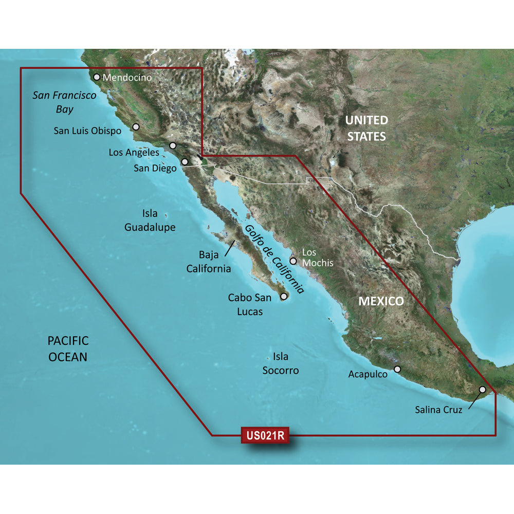 Garmin BlueChart g3 Vision HD VUS021R - California and Mexico Coastal Navigation Charts on microSD/SD