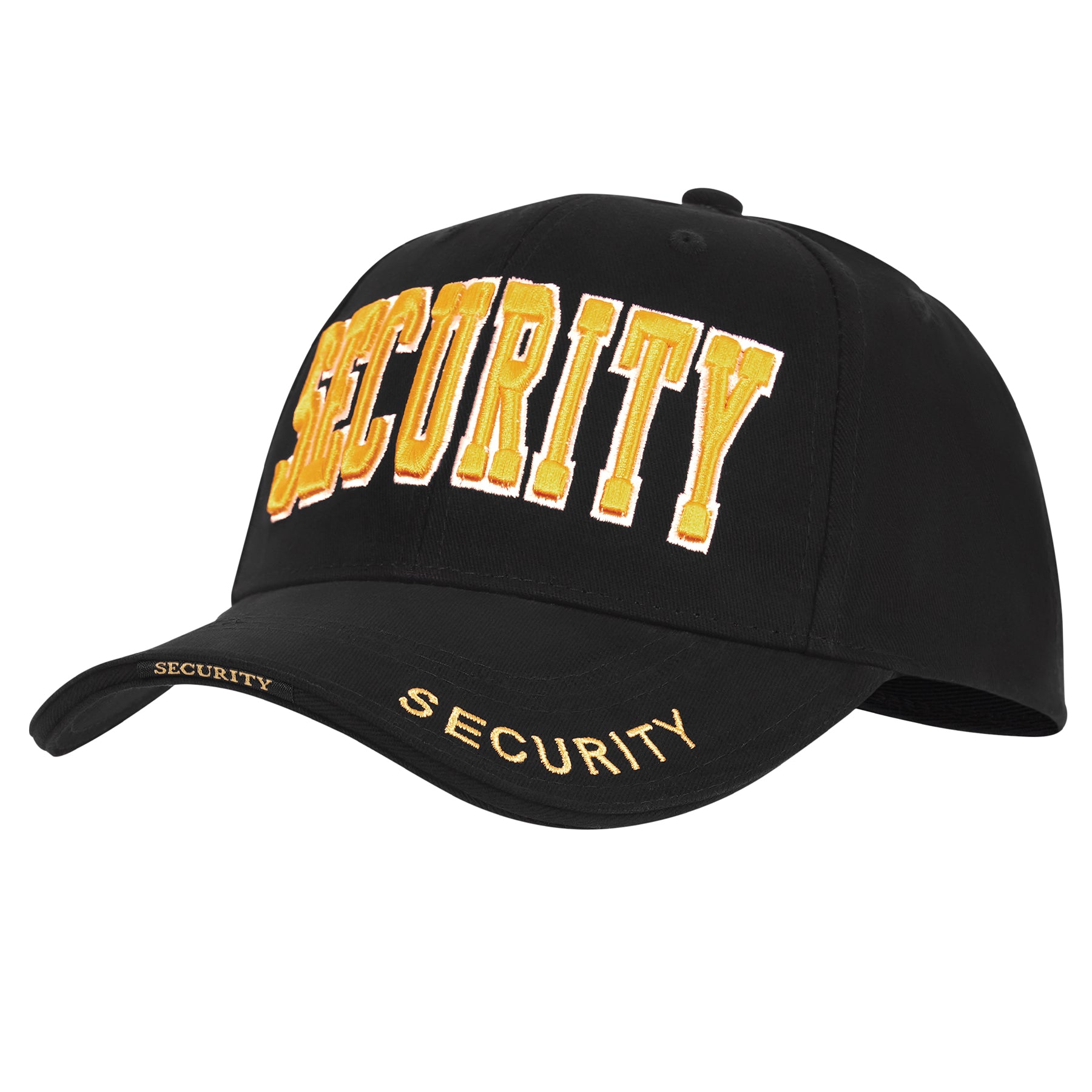 Rothco Security Deluxe Low Profile Cap Black / Gold - Comfortable Brushed Cotton Twill with Embroidered Insignia