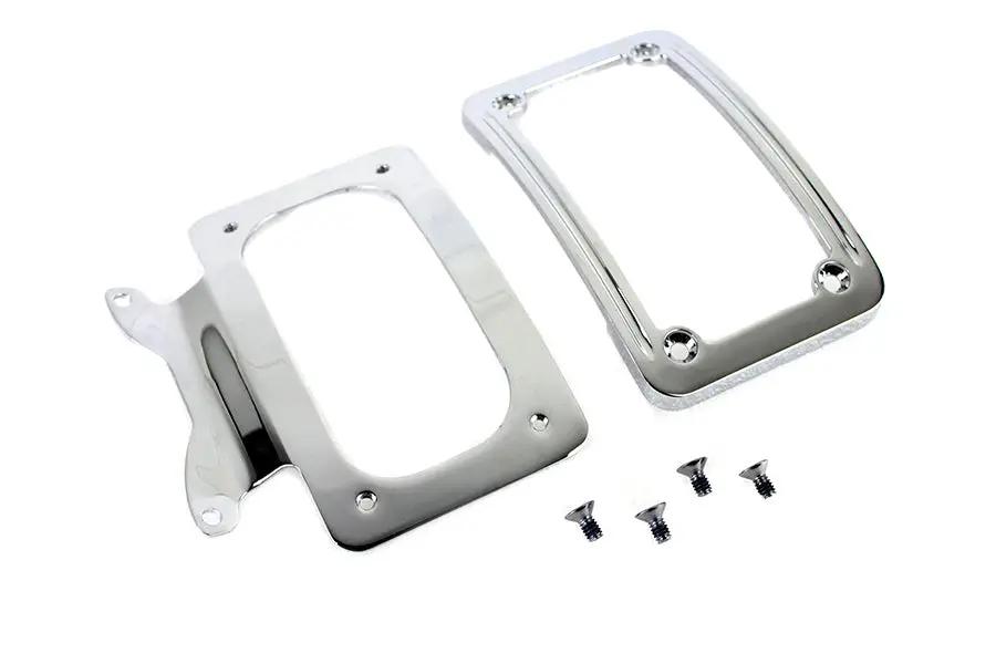 V-Twin Curved License Plate with Frame Chrome for Harley Davidson Touring Models by V-Twin