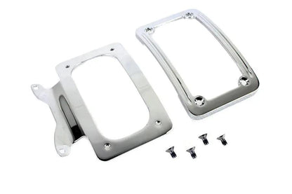 V-Twin Curved License Plate with Frame Chrome for Harley Davidson Touring Models by V-Twin