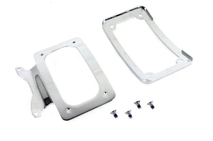 V-Twin Curved License Plate with Frame Chrome for Harley Davidson Touring Models by V-Twin