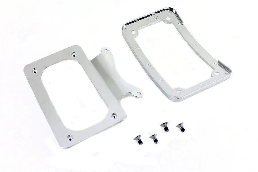 V-Twin Curved License Plate with Frame Chrome for Harley Davidson Touring Models by V-Twin