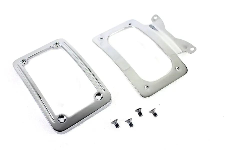 V-Twin Curved License Plate with Frame Chrome for Harley Davidson Touring Models by V-Twin