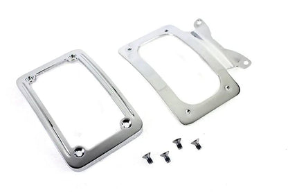 V-Twin Curved License Plate with Frame Chrome for Harley Davidson Touring Models by V-Twin
