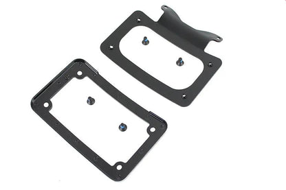 V-Twin Curved License Plate with Frame Black for Harley Davidson Models - Part Number 67900059 by V-Twin
