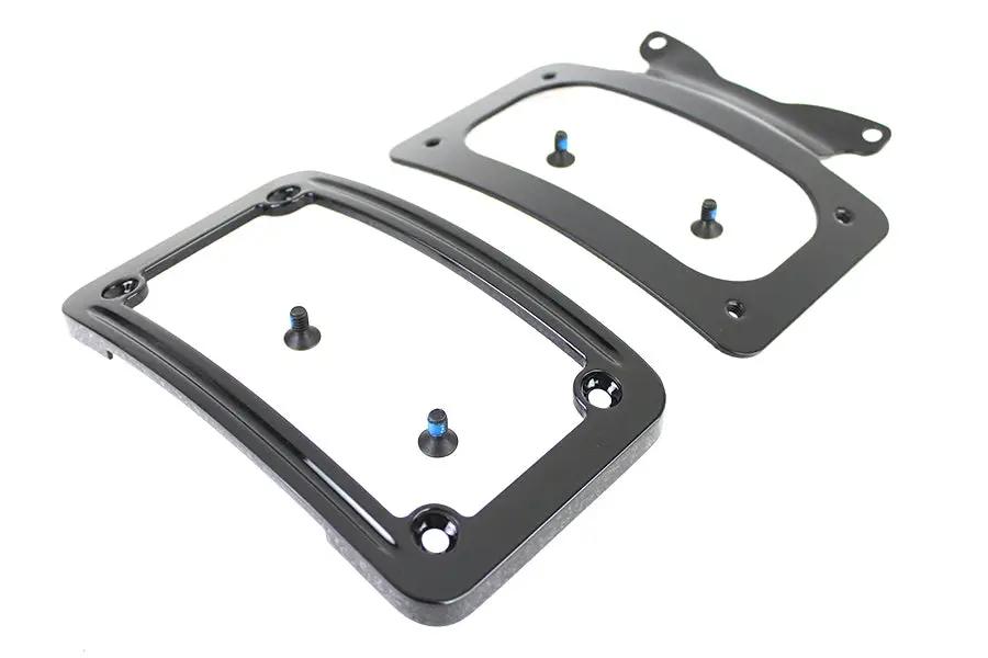 V-Twin Curved License Plate with Frame Black for Harley Davidson Models - Part Number 67900059 by V-Twin