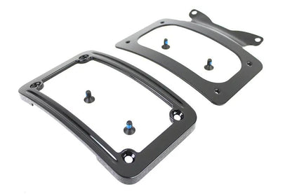 V-Twin Curved License Plate with Frame Black for Harley Davidson Models - Part Number 67900059 by V-Twin