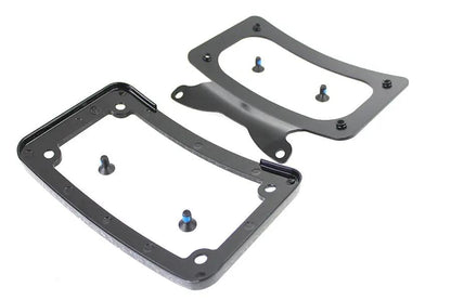 V-Twin Curved License Plate with Frame Black for Harley Davidson Models - Part Number 67900059 by V-Twin