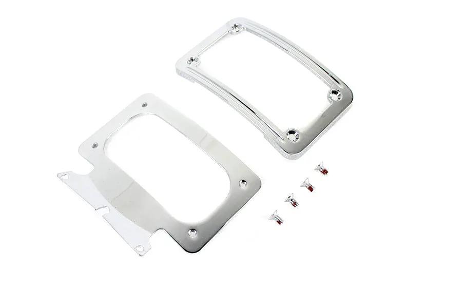V-Twin Curved License Plate with Frame Chrome for Harley Davidson FLHRXS by V-Twin