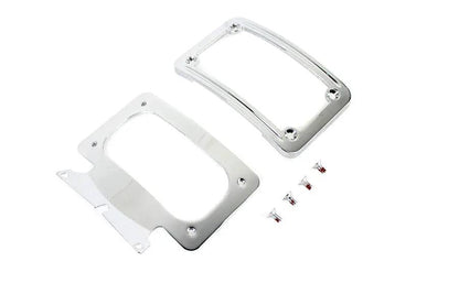 V-Twin Curved License Plate with Frame Chrome for Harley Davidson FLHRXS by V-Twin