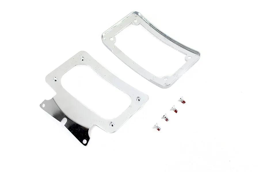 V-Twin Curved License Plate with Frame Chrome for Harley Davidson FLHRXS by V-Twin