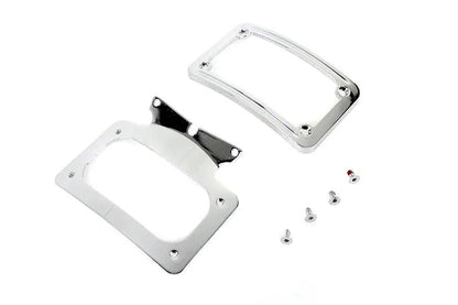 V-Twin Curved License Plate with Frame Chrome for Harley Davidson FLHRXS by V-Twin