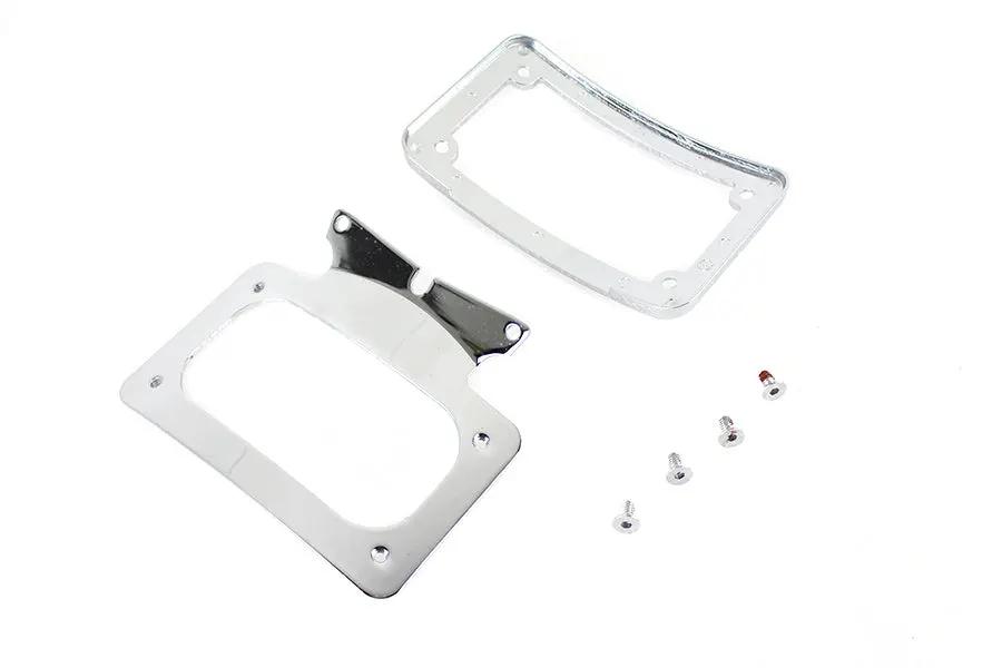 V-Twin Curved License Plate with Frame Chrome for Harley Davidson FLHRXS by V-Twin