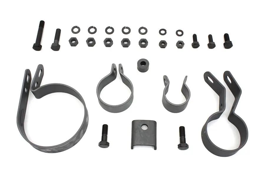V-Twin Parkerized Exhaust System Clamp Kit for Harley Davidson EL (1941-1950) by V-Twin