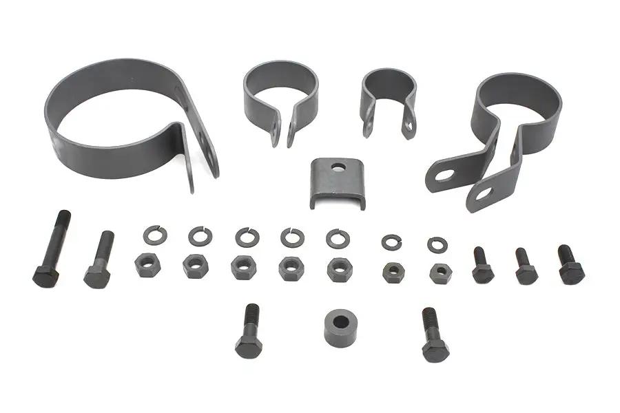 V-Twin Parkerized Exhaust System Clamp Kit for Harley Davidson EL (1941-1950) by V-Twin