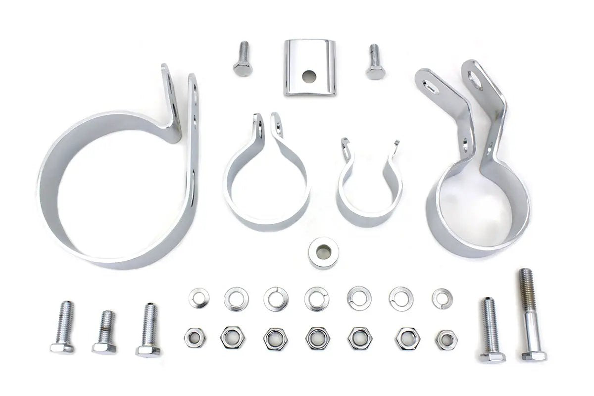 V-Twin Chrome Exhaust System Clamp Kit for Harley Davidson EL Models by V-Twin