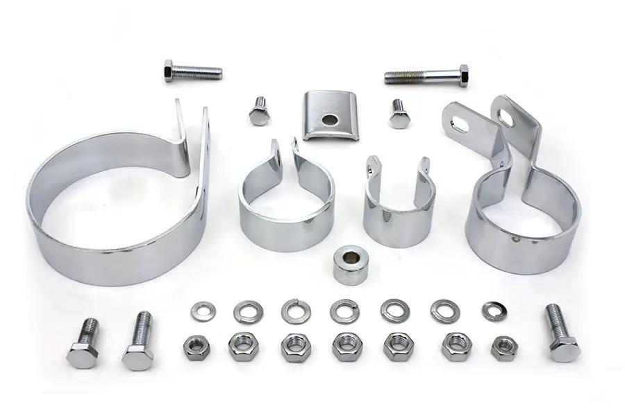 V-Twin Chrome Exhaust System Clamp Kit for Harley Davidson EL Models by V-Twin