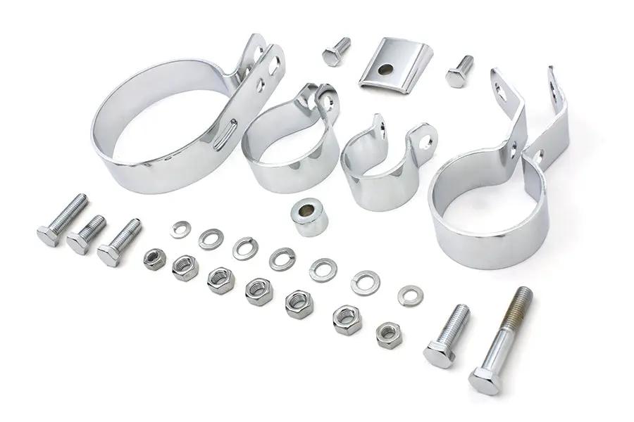 V-Twin Chrome Exhaust System Clamp Kit for Harley Davidson EL Models by V-Twin