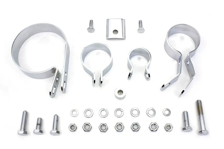 V-Twin Chrome Exhaust System Clamp Kit for Harley Davidson EL Models by V-Twin