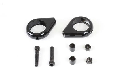 V-Twin Black Turn Signal Clamp Kit for 39mm Forks by V-Twin