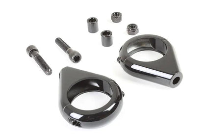 V-Twin Black Turn Signal Clamp Kit for 39mm Forks by V-Twin