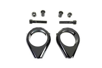 V-Twin Black Turn Signal Clamp Kit for 41mm Forks - Part No. L12-6058GB-41 by V-Twin