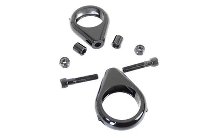 V-Twin Black Turn Signal Clamp Kit for 41mm Forks - Part No. L12-6058GB-41 by V-Twin