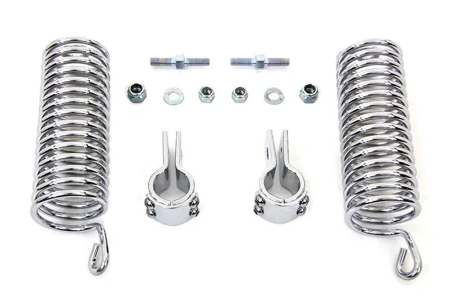 V-Twin Chrome 7 Inch Seat Spring Kit for Harley Davidson EL Models by V-Twin