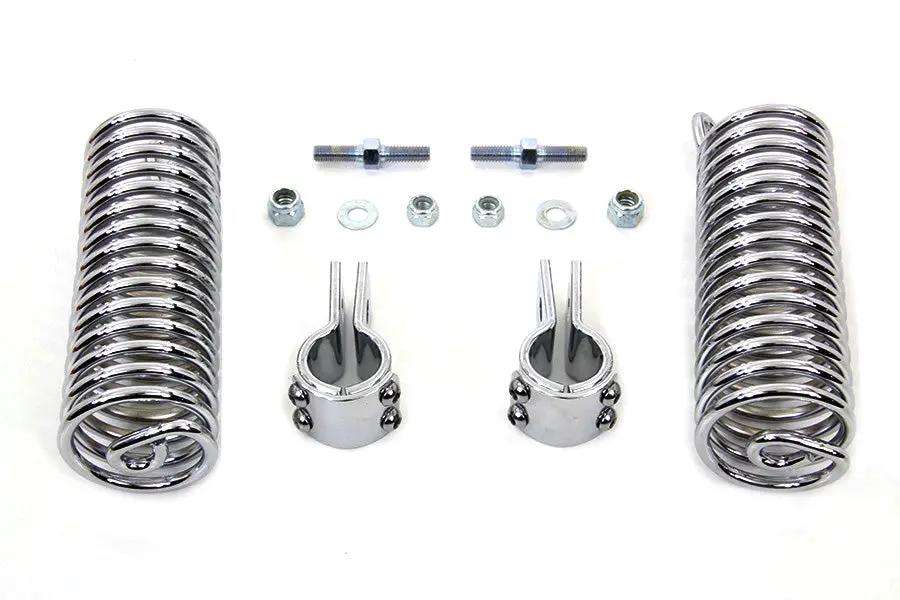 V-Twin Chrome 7 Inch Seat Spring Kit for Harley Davidson EL Models by V-Twin