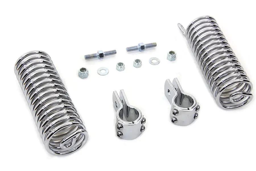 V-Twin Chrome 7 Inch Seat Spring Kit for Harley Davidson EL Models by V-Twin