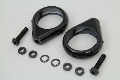 V-Twin Black Turn Signal Clamp Kit for 49mm Forks by V-Twin