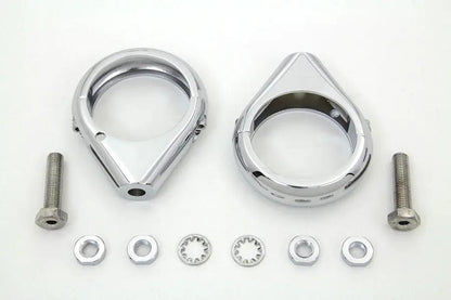 V-Twin Chrome Turn Signal Clamp Kit for 49mm Forks by V-Twin